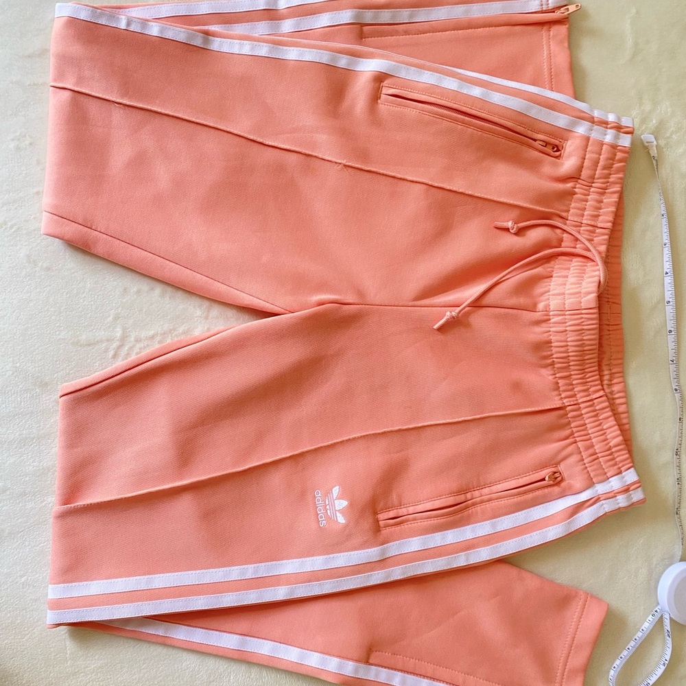 Adidas Women's Coral Joggers with White Stripes - Picture 2 of 4